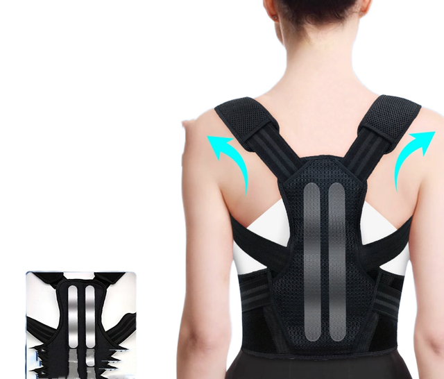 JL Adjustable Polyester Posture Corrector Spine Support Straightener Back Pain Relief Professional Protection Back Brace