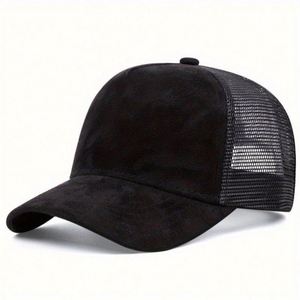 Casquette de baseball trucker en daim à 5 panneaux avec logo brodé personnalisé pour homme 2024 - Product Image 6