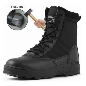 Bottes de sécurité de sport jungle, couleur beige, fabrication directe, fermeture éclair latérale, embout en acier intégré - Product Image 2