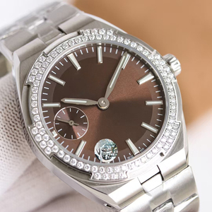 Custom Limited Edition Factory Wholesale Mens <b>Watch</b> Steel <b>Case</b> Diamond Bezel Brown Surface Stainless Steel Link Automatic New - Product Image 2