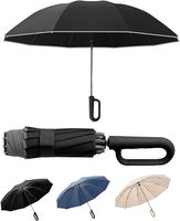 Parapluie publicitaire de voyage moderne, pliable en trois sections, compact, durable, coupe-vent, protection UV, ouverture automatique, pliage inversé pour voiture