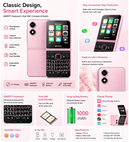 Teléfono Plegable 4G LTE Dual SIM con Pantalla Deslizante de 2.6 Pulgadas, Diseño de Cuero Plegable, 5 Estilos, Portátil, Desbloqueado