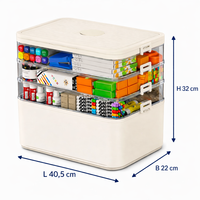 Grande Armoire à Médicaments en Plastique pour la Maison, Vente en Gros, Boîte de Rangement à 4 Compartiments, Trousse de Premiers Secours Portable d'Urgence