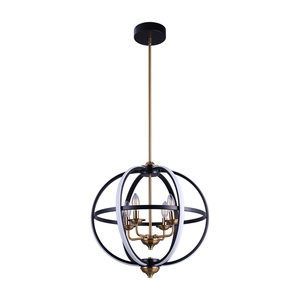 Vente chaude PP24101-450 4 * E12/E14 Bande De Silicone LED 28W 110-240V Placage Noir Laiton Pendentif Lampe Lustres Décoratif Moyen - Product Image 4