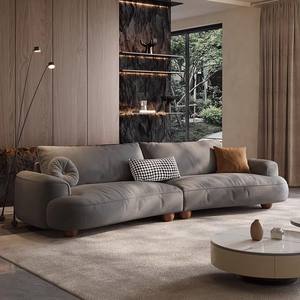 Divano in Tessuto Minimalista Italiano per Piccoli Spazi, Lineare 3/4 Posti, in Tessuto Opaco, Forma Irregolare per Soggiorno - Product Image 1