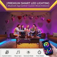 Kit de Tira de Luces LED RGB Inteligente 5050 de 12V/24V, 60 LED, Control Remoto por WiFi con App Tuya, Cambio de Color para Hogar y Hotel