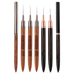 <span class=keywords><strong>Pinceau</strong></span> Stylo Nail Art à Pointe <span class=keywords><strong>Extra</strong></span> Fine en Nylon, Manche en Bois de Luxe, Forme Ovale, Tailles 6mm/18mm, Vente Chaude - Product Image 1