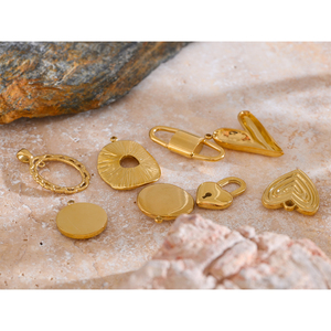 Pendentif en acier inoxydable JINYOU 0001 en forme de cœur, accessoires de fabrication de bijoux faits à la main, accessoires de bijoux <span class=keywords><strong>pour</strong></span> femmes - Product Image 3