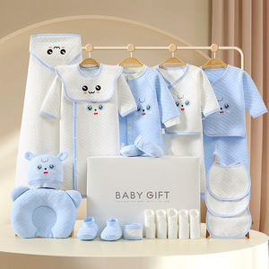 Ensemble de vêtements en coton peigné pour bébé, boîte cadeau, nouveau-né, imprimé de dessins animés mignons, collection premium multi-pièces d'accessoires essentiels pour bébé - Product Image 2