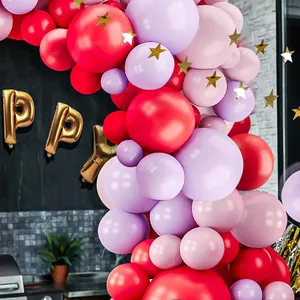 Klaar In Voorraad 145 Stuks Rood Roze Paarse Ballonnen Boog Slinger Kit Voor Gender Onthulling Verjaardag Babyshower Bruiloft