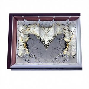 Grande dalle de granit Patagonia du Brésil, polie, avec veinage assorti et rétroéclairée, pour mur d'hôtel - Product Image 1