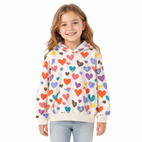 Ensemble de survêtement en coton personnalisé pour bébé fille, sweat-shirt à capuche, pull-over, motif géométrique, respirant, respectueux de l'environnement