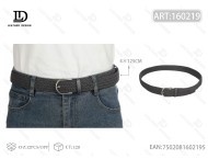 Ceinture élastique tissée pour homme 3,5x125cm, boucle ardillon en alliage gris, style tricoté - Product Image 3