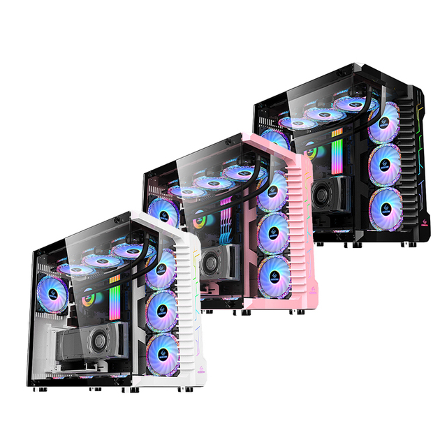 Fast Delivery Customize Logo M-ATX PC Case Aluminum Alloy Gaming Desktop Computer Case With Side Panel Window