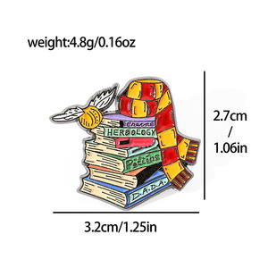 小说人物金属胸针徽章魔术书围巾合金软珐琅翻领别针 - Product Image 6