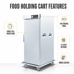 Armoire chauffante professionnelle à porte simple 220V 2.62kW, chariot chauffant 11 niveaux pour aliments, idéal pour hôtels, restaurants et cuisines de traiteur - Product Image 3