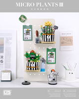 LOZ Assemblage de microparticules Simulation Jouet de construction Plante verte Ameublement de maison avec fleurs de cerisier Bouq de fleurs en pot