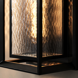 Geometric Frame Outdoor Wall Lamp Water Pattern Glass Wall <b>Sconce</b> For Front Door Porch Modern Exterior Design - Product Image 3