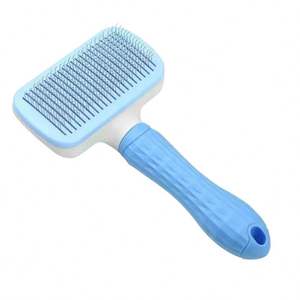 Brosse de toilettage pour animaux de compagnie auto-nettoyante de haute qualité pour la suppression des poils, peigne de massage pour la douche, vente en gros - Product Image 4