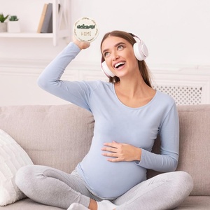 Cercles de croissance pour bébé 3D double face Style rustique Signes d'étape mensuels Signes en <span class=keywords><strong>bois</strong></span> pour bébé - Product Image 3