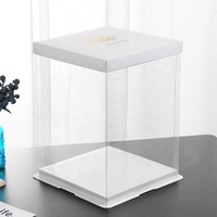 Cajas para Pastel Transparentes Modernas de PET de 12 x 12 x 12 Pulgadas, con Recubrimiento UV, Grabado en Relieve, Materiales Reciclados, Logotipo Personalizado, Venta al Por Mayor