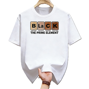 <span class=keywords><strong>Camiseta</strong></span> negra con la tabla periódica de los elementos, <span class=keywords><strong>camiseta</strong></span> gráfica con la orgullo de la melanina, color blanco - Product Image 1