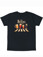 T-shirt unisexe 'The Beers' Abbey Road Parody Graphic, style streetwear, écologique, 100% coton biologique, noir, décontracté, manches courtes