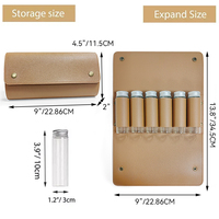 Kit d'épices de camping en cuir PU pour barbecue, organisateur d'épices, sac de rangement d'assaisonnement multi-compartiments avec 6 bouteilles d'épices