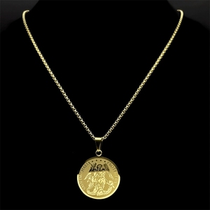 Collar con Colgante de Cristo en Acero Inoxidable para Hombre, Chapado en Plata/Oro, Joyería Impermeable para Uso Diario - Product Image 2
