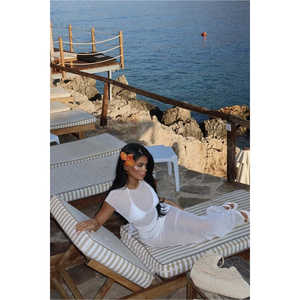 White Basic <b>A</b>-<b>Line</b> Dress for Women Casual Office Lady Style Square Collar Dropped Waist Elegant Fashionable <b>One</b> Fits Most <b>Day</b> - Product Image 5