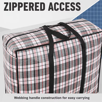 Sac de Déménagement Pliable Robuste à Très Grande Capacité avec Poignées de Transport, en Tissu Imperméable à Fermeture Éclair, pour Rangement de Couettes, Sac Tissé en PP