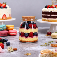 Frascos de Vidrio Vacíos Pequeños de 150 ml (5 oz) con Tapa de Vidrio, Opción de Logotipo Personalizado, Grado Alimenticio, Sin Plomo, para Postres (Pudín de Plátano, Gelatina, Dulces)