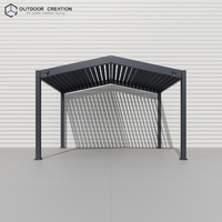 Moderne, ecovriendelijke, waterdichte, bioklimatische pergola van aluminium voor buiten, 3x3m/4x3m, gepoedercoat balkon