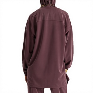 Maglietta Islamica Modesta a Maniche Lunghe con Cappuccio per Donne, Tinta Unita, per <span class=keywords><strong>Preghiera</strong></span> e Uso Quotidiano - Product Image 1