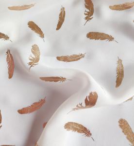 Elegante oro morbido foglie foil stampato tessuto chiffon <span class=keywords><strong>per</strong></span> il vestito - Product Image 3