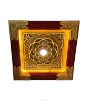 Buddhist Temple Interior Use Aluminum Ceiling Tiles With Brass Foil Finish Modern Classic Design Aluminum Ceiling Panel