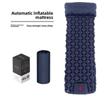 Matelas de camping gonflable portable avec pompe à pied, matelas de couchage en TPU à poches d'air diamantées pour la randonnée et le trekking