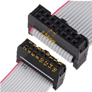 Câble plat à ruban PVC 16 broches IDC à âme en cuivre gris, 2*8P, pas de 2,54 mm, extension pour équipement électronique, faisceau mécanique, LED - Product Image 5