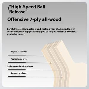 Juego de Raquetas de Tenis de Mesa Double Fish A10 de 2 Piezas, 5 Capas de Madera Maciza Pura, Duraderas y Ecológicas, para Estudiantes, Principiantes y Entrenamiento Deportivo - Product Image 3