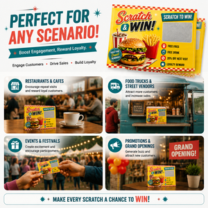 Cartes à gratter personnalisées en gros pour Coca-Cola et hamburgers – Fabricants de cartes à gratter de loterie – Impression numérique sur carton - Product Image 4