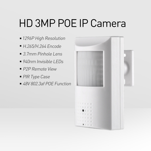 Revodata 3MP PoE PIR <span class=keywords><strong>IP</strong></span> Camera Pinhole ống kính 940nm tầm nhìn ban đêm an ninh mạng camera (IPIR-P-FHW) - Product Image 2