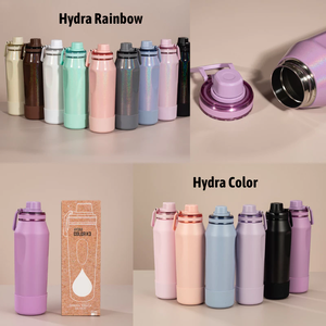 Bottiglia d'Acqua in Acciaio Inox 304 a Doppia Parete da 400ml 600ml, Thermos 100% Ermetico con <span class=keywords><strong>Coperchio</strong></span> per Uso Sportivo con Imbottitura in Silicone - Product Image 2