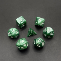 Jeu de dés polyédriques en acrylique 7 pièces, texture marbrée, couleurs vives, coins arrondis, idéal pour le mahjong et les loisirs intérieurs – Vente chaude