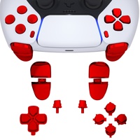 Juego completo de botones frontales y de opciones personalizados de plástico rojo cromado para controlador, con D-pad, gatillos R1 L1 R2 L2 y botones de compartir, para impresión 3D DIY