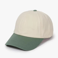 Casquette de baseball personnalisée 6 panneaux non structurés deux tons chapeau de papa en coton lavé teint en pigments brodé rétro casquette réglable incurvée