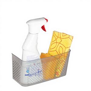 Panier de rangement suspendu pour armoire de cuisine et salle de bain, en plastique PP écologique avec poignées pour produits de nettoyage - Product Image 1