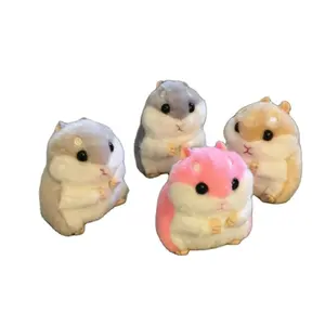 10Cm Mainan Mewah Lucu Baru Boneka Hamster Mewah Lembut Tas Perhiasan Liontin Kunci Mesin Genggam Boneka Hamster Mewah