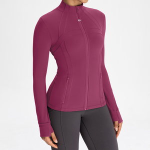 Veste de sport confortable et ajustée avec fermeture éclair pour la gym, le fitness et le yoga, fermeture éclair dorée, logo personnalisé, fabricant de vêtements <span class=keywords><strong>Lulus</strong></span> - Product Image 6