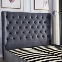 Vente en gros de meubles de chambre Cadre de lit double king size en velours doux avec diamants français pour chambre à coucher