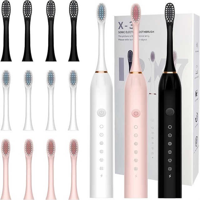 Electric toothbrush 6 modes to effectively clean teeth and gums, rechargeableUSB electric toothbrush with replacement brush head
